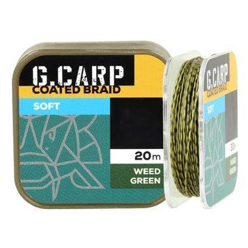 Fir de forfac cu &icirc;nveliș GC G.Carp Coated Braid Soft 20m 25lb Weed Green