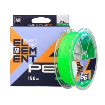 Шнур ZEOX Element PE X4 150м Fluo Green #1.2