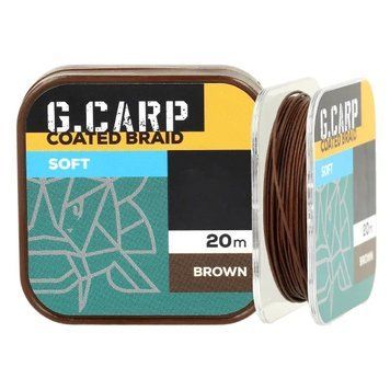 Fir de forfac cu &icirc;nveliș GC G.Carp Coated Braid Soft 20m 35lb Brown