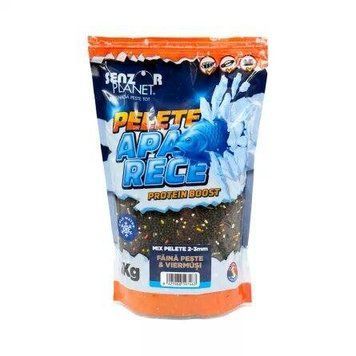 PELETE для холодной воды, смесь рыбной муки и червей 2-3 мм, 1 кг