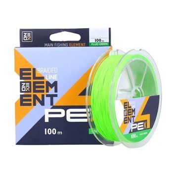 Шнур ZEOX Element PE X4 100м Fluo Green #2.0