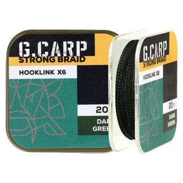 Fir de forfac GC G.Carp Strong Braid Hooklink X6 20m 15lb Dark Green