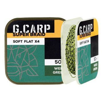 Fir pentru forfac GC G.Carp Super Braid Soft Flat X4 50m 35lb Weed Green