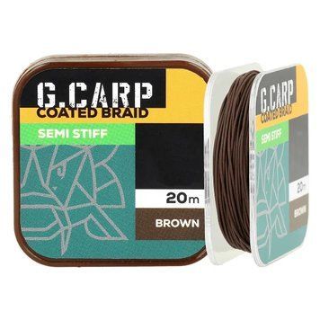 Fir de forfac cu &icirc;nveliș GC G.Carp Coated Braid Semi Stiff 20m 15lb Brown