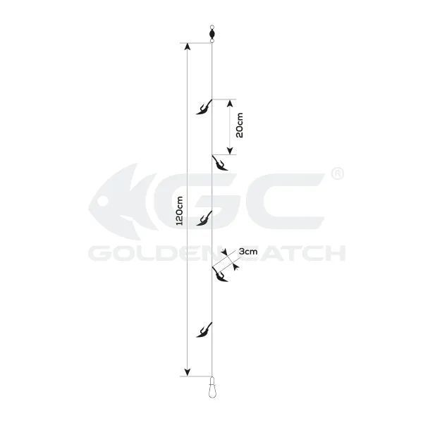 Самодур GC Aji Sabiki F405 №6 Multicolor(5 крючков)