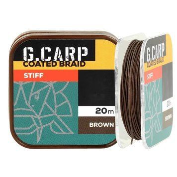 Fir de forfac cu &icirc;nveliș GC G.Carp Coated Braid Stiff 20m 15lb Brown