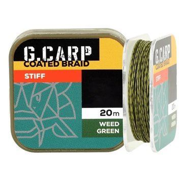 Fir de forfac cu &icirc;nveliș GC G.Carp Coated Braid Stiff 20m 25lb Weed Green