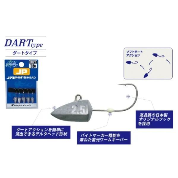 Джиг-головка Major Craft JigPara Head Dart 2.0г(5шт)
