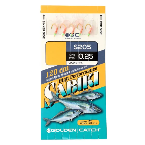 Самодур GC Aji Sabiki S205 №8 Pink(5 крючков) goldencatch.md