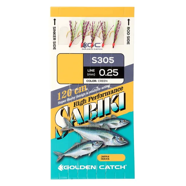 Самодур GC Aji Sabiki S305 №6 Green(5 крючков) goldencatch.md