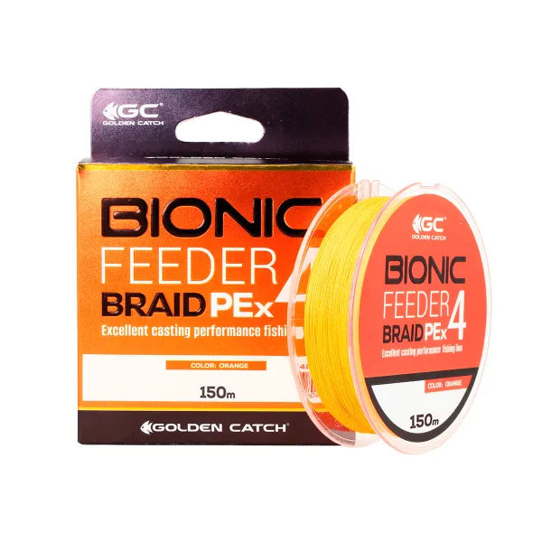 Шнур GC Bionic Feeder PE X4 150м Orange #0.8 goldencatch.md