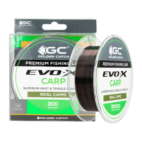 Леска GC Evo-X Carp 300м Real Camo 0.370мм goldencatch.md