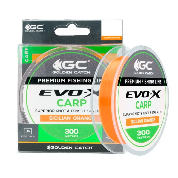Леска GC Evo-X Carp 300м Sicilian Orange 0.370мм goldencatch.md
