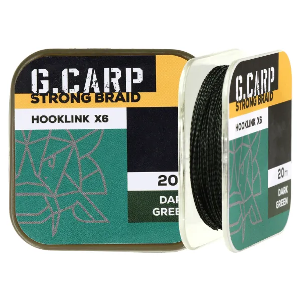 Поводочный материал GC G.Carp Strong Braid Hooklink X6 20м 25lb Dark Green goldencatch.md
