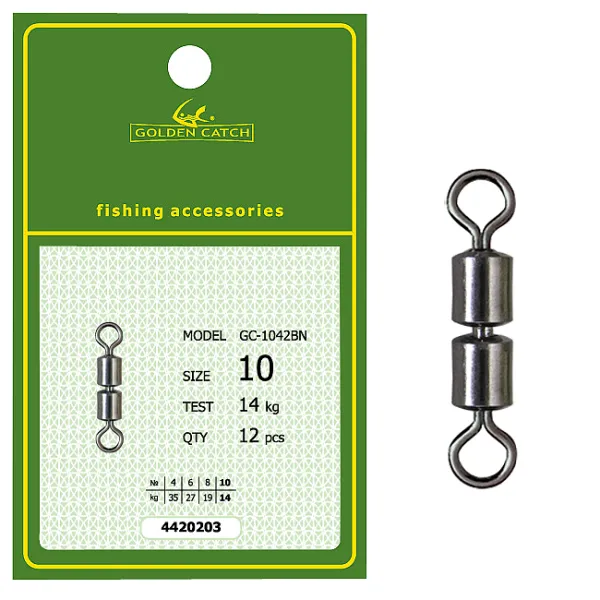 Вертлюг GC High Speed двойной 1042BN №10(12шт) goldencatch.md