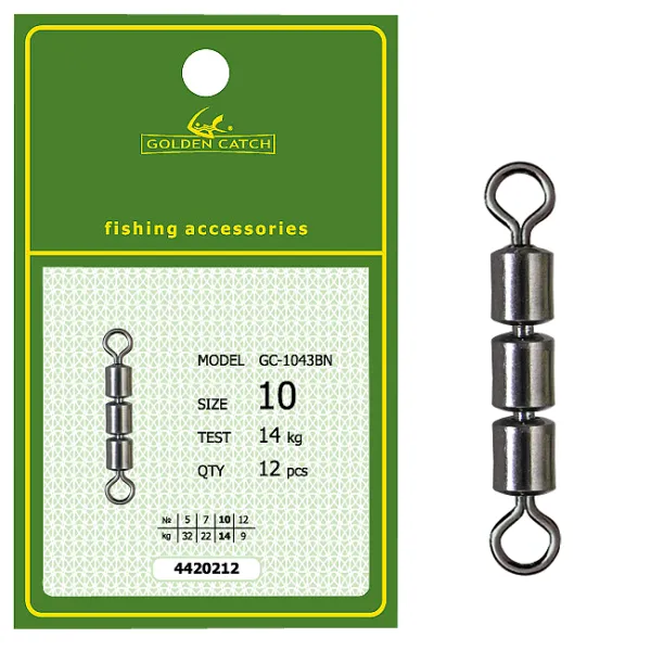 Вертлюг GC High Speed тройной 1043BN №10(12шт) goldencatch.md
