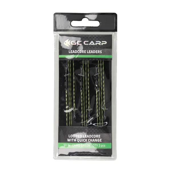 Оснастка GC Looped Leadcore with Quick Change 75см 50lb (3шт) Caмo Green goldencatch.md