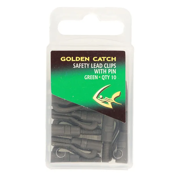 Клипса GC безопасная Safety Lead Clips With Pin Green (10шт) goldencatch.md