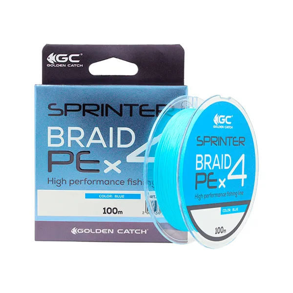 Шнур GC Sprinter PE X4 100м Blue #1.0 goldencatch.md