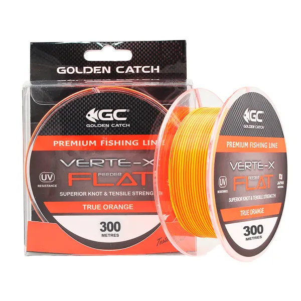 Леска GC Verte-X Flat 300м True Orange 0.234мм goldencatch.md
