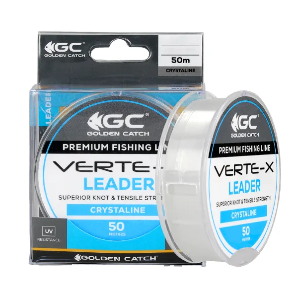 Леска GC Verte-X Leader 50м Crystaline 0.090мм goldencatch.md