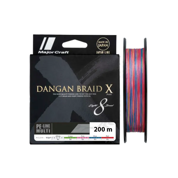 Шнур Major Craft Dangan Braid X8 200м #0.8 Multicolor goldencatch.md
