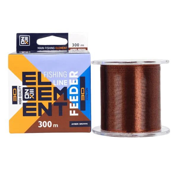 Леска ZEOX 3D Element Feeder 300м Amber Brown 0.285мм goldencatch.md