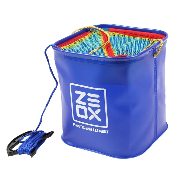 Ведро ZEOX Bucket with Rope and Mesh 15L goldencatch.md